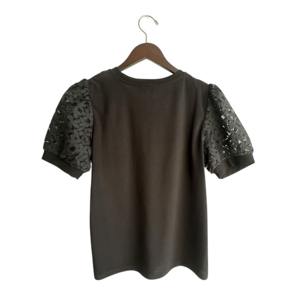 CeCe Black Puff Sleeve Blouse - Picture 2 of 10